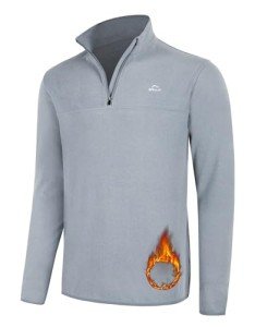 Willit Men's Fleece Quarter Zip Pullover - Light Gray