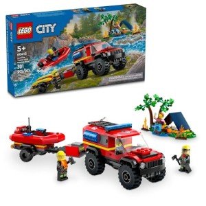 LEGO City 4x4 Fire Truck & Rescue Boat Set