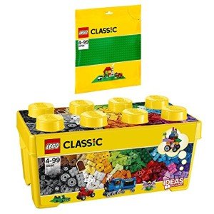 Lego Classic Building Blocks Set with Green Base Plate
