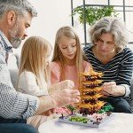 JXRLMB Chinese Ancient Famous Architecture Micro Building Blocks Set for Adults Yellow Crane Tower with Sakura Tree Cherry Plants, Toys for Kids Age of 14+ 2200 pcs
