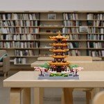 JXRLMB Chinese Ancient Famous Architecture Micro Building Blocks Set for Adults Yellow Crane Tower with Sakura Tree Cherry Plants, Toys for Kids Age of 14+ 2200 pcs