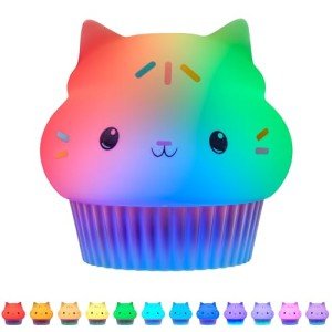 Cakey Cat Color-Changing Night Light Lamp