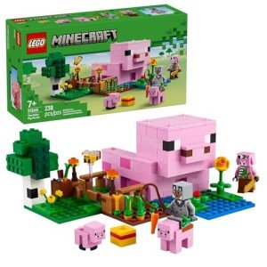 LEGO Minecraft Baby Pig House Playset with Minifigures