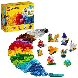 LEGO Classic Transparent Bricks Set with Animals