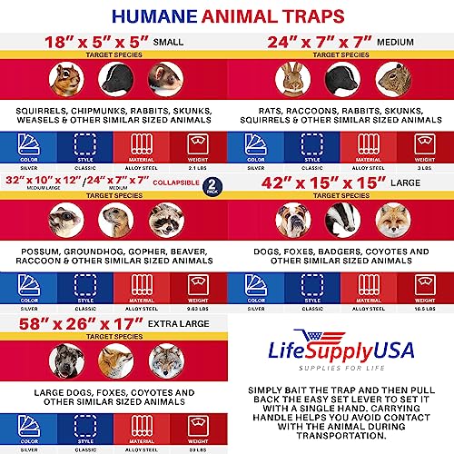 Large Live Animal Cage Trap for Foxes & Raccoons