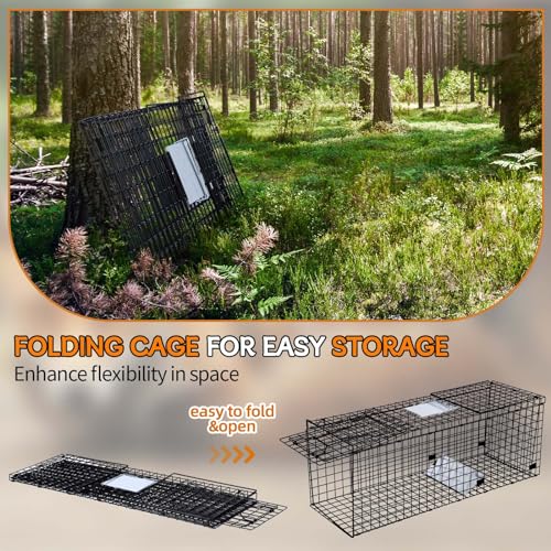 Heavy Duty Live Animal Cage Trap with Gloves