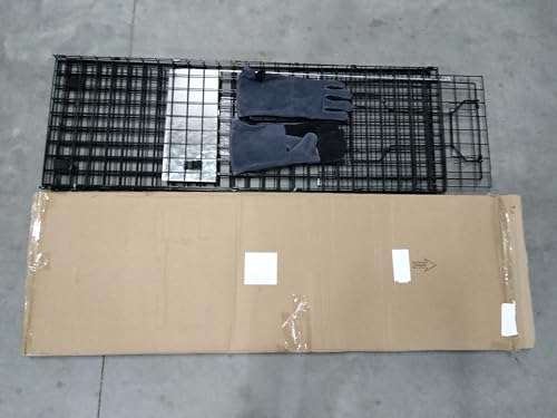 Heavy Duty Live Animal Cage Trap with Gloves