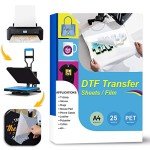 25 Sheets A4 DTF Transfer Film for All Printers