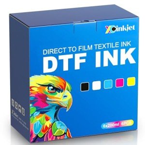 Xcinkjet DTF Ink 1200ML Refill for ET-8550 XP-15000 L1800 L805 R1390 R2400 D570, Heat Transfer Printing Ink Set & DTF Printhead Maintenance Fluid (200ML x 6)