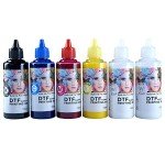 storcfe DTF Pigment Ink, Transfer Ink Refill for All DTF Transfer Printers Epson ET-8550 XP-15000 L1800 L800 R2400 P400 P800, Heat Transfer Printing Direct to Film (6-Pack, 2 White + BKCMY)