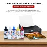 storcfe DTF Pigment Ink, Transfer Ink Refill for All DTF Transfer Printers Epson ET-8550 XP-15000 L1800 L800 R2400 P400 P800, Heat Transfer Printing Direct to Film (6-Pack, 2 White + BKCMY)