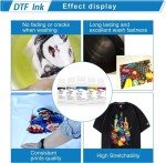 MZK DTF Ink Premium DTF Transfer Ink for PET Film, Refill for DTF Printers Ink, Heat Transfer Printing Direct to Film + 500g DTF Powder (5X 250ml CMYKW)
