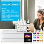 Xcinkjet DTF Ink 1200ML Refill for ET-8550 XP-15000 L1800 L805 R1390 R2400 D570, Heat Transfer Printing Ink Set & DTF Printhead Maintenance Fluid (200ML x 6)