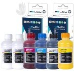 LCL Premium DTF Ink 1500ML-DTF Transfer Ink for PET Film Refill for DTF Printers ET-8550 XP-15000 L1800 L805 R1390 R2400 Heat Transfer Printing Direct to Film (250ml x 6, CMYK 2Wh)