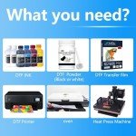 LCL Premium DTF Ink 1500ML-DTF Transfer Ink for PET Film Refill for DTF Printers ET-8550 XP-15000 L1800 L805 R1390 R2400 Heat Transfer Printing Direct to Film (250ml x 6, CMYK 2Wh)