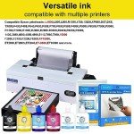 Yamation DTF Ink 600ml: Refill for DTF Printers Epson ET2800,ET-8550, XP-15000, L1800, L805, R1390, R2400, Direct to Film Printing (100ml x 6, White Cyan Magenta Yellow Black)