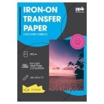 PPD Iron on Transfer Paper for Dark Fabric Compatible with Inkjet Printer, 8.5 x 11 Printable T Shirt Heat Transfer Papers, Custom Print Photo, Durable, Flexible & Machine Washable (10 Sheets)