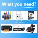 LCL 50 Sheets DTF Transfer Film Paper A4(8.4" x 11.7") Pretreat Sheets, PET Heat Transfer Paper for all DTF Printers Direct Print on T Shirts Textile