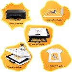 TRILINK DTF Transfer Film Paper A4 (8.5" x 11")-30 Sheets, Premium Double-Sided Matte Clear PreTreat Sheets - PET Heat Transfer Paper for Sublimation Printer Direct Print on T-Shirts Textile