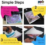 PPD Iron on Transfer Paper for Dark Fabric Compatible with Inkjet Printer, 8.5 x 11 Printable T Shirt Heat Transfer Papers, Custom Print Photo, Durable, Flexible & Machine Washable (10 Sheets)