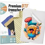 DTF Transfer Film, 50 Sheets 8.5"*11" DTF Paper with Smart Printing Pad for All Sublimation&DTF Printers,DTF Film for Sublimation Hack,Upgraded Premium Direct to Film for All Fabrics