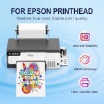 PLK A4 DTF Printer with Roll Feeder, L8058 DTF Transfer Printing Machine with White Stirring System 100% Transfer Rate for DIY Print(Printer+5 x 250ml Ink+100m Roll Film)