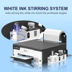 PLK A4 DTF Printer with Roll Feeder, L8058 DTF Transfer Printing Machine with White Stirring System 100% Transfer Rate for DIY Print(Printer+5 x 250ml Ink+100m Roll Film)