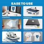 A3 DTF Printer with Roll Feeder, DTF Transfer Printer with White Ink Circulation, Suitable for DIY Printing of Dark and Light T-Shirts, Hoodies (Printer, Oven, 5 x 250ml Ink, 1 x Roll Film)