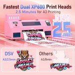 A3 Pro DTF Printer with Dual XP600 Printheads