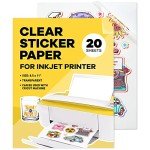 Clear Inkjet Sticker Paper - 20 Sheets, 8.5 x 11