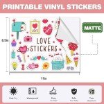 20 PCS Waterproof Printable Vinyl Sticker Paper 8.5"x11