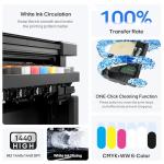 PUNEHOD DTF Printer A4 L800 with Roll Feeder, DTF Transfer Printing Machine with White Ink Circulation System, DIY Print for Dark and Light T-Shirts(A4 Printer+Oven)