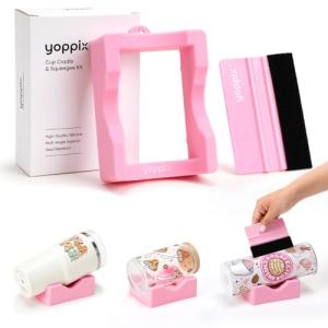 YOPPIX Silicone Cup Cradle, Cup Cradle for Tumblers for Apply UV DTF Decals/Apply Vinyl Decals/Sublimating Tumblers, Hanging Storage for DIY Your Craft