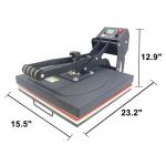 RoyalPress 15" x 15" Color LED Industrial-Quality Digital Sublimation Heat Transfer Machine T-Shirt Heat Press Machine, 15" x 15", Black