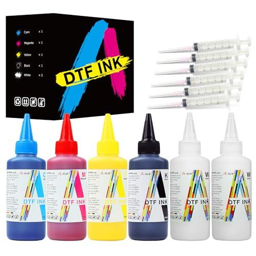 A-SUB DTF Ink 600ML, Compatible with DTF Printer ET-8550, XP-15000, L1800, L805, R390, R240 for Printing with DTF Film, 6x100ML-CMYK Wh