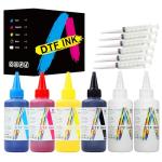 A-SUB DTF Ink 600ML, Compatible with DTF Printer ET-8550, XP-15000, L1800, L805, R390, R240 for Printing with DTF Film, 6x100ML-CMYK Wh