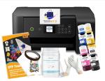 PRINTERWORLD612 A4 DTF Printer for Clothes, T-Shirt Transfer Printing Machine, Direct to Film Printer. DTF Set of 4 Ink, Cyan/Magenta/Yellow/Black, DTF Printing Paper, DTF Powder. Conversion DTF