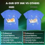 A-SUB DTF Ink 600ML, Compatible with DTF Printer ET-8550, XP-15000, L1800, L805, R390, R240 for Printing with DTF Film, 6x100ML-CMYK Wh