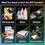 A-SUB DTF Ink 600ML, Compatible with DTF Printer ET-8550, XP-15000, L1800, L805, R390, R240 for Printing with DTF Film, 6x100ML-CMYK Wh