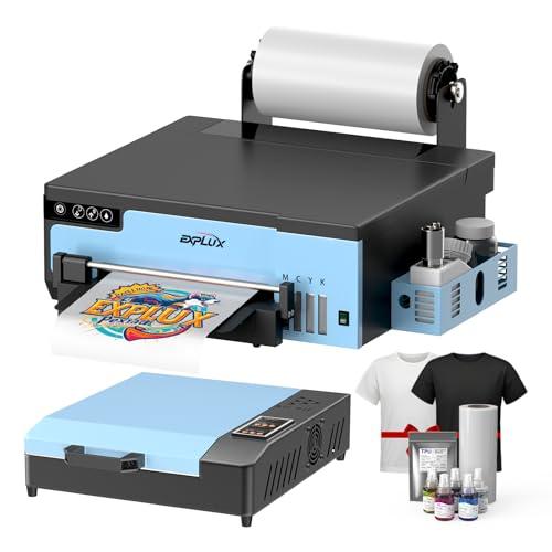 EXPLUX A4 DTF Printer,with XP600 printhead with Anti-Clogging Technology + 200% high Speed Printing,for DIY T-Shirt,Other Textiles,2-Year Ink Included
