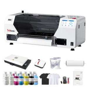 RocRow InkSonic XP600 DTF Printer Bundle, Easy-to-Maintain A3 DTF Printer Machine, Direct to Film for DIY T-Shirt Printing, White Ink Circulation System with Auto Cleaning, Double Speed vs L1800, U13