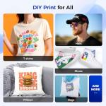 PUNEHOD DTF Printer A4 L800 with Roll Feeder, DTF Transfer Printing Machine with White Ink Circulation System, DIY Print for Dark and Light T-Shirts(A4 Printer+Oven)