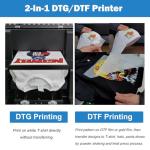 DTG Printer, A3 L805 Multifunction DTF/Direct to Garment Printer, T-shirt Machine Impresora DTG Machines with White Ink Circulation and Vacuum Suction Platform for T-Shirts, Hoodies, Pants, Hats
