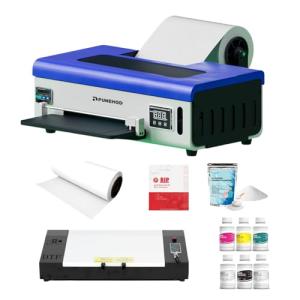 PUNEHOD DTF Printer A4 L800 with Roll Feeder, DTF Transfer Printing Machine with White Ink Circulation System, DIY Print for Dark and Light T-Shirts(A4 Printer+Oven)