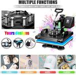 WHUBEFY Heat Press,5 in 1 Tshirt Printing Machine 15"x12" Digital Industrial Heat Transfer Machine,Sublimation Heat Press Machine for T Shirts/Mug/Cap/Plate/DIY