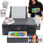 AOK L8058 Full color A4 size DTF Printer 8.3 inch High efficiency DTF Printer with xp 600 print head Timed White Ink stirring system and Professional Rip Software For T-shirt clothes Bag/Pillow/Hoodie