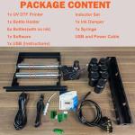 UV Printer, A3 XP600 UV DTF Printer, Super Fast Speed, 5760 * 1440dpi, UV Flatbed Printers Machine with Bottle Holder for Bottles Wood Stickers Acrylic Phone Cases Leather Metal Glass and More