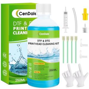 CenDale DTF Cleaning Kit - 250ML DTF Printer Cleaning Solution, Universal Print Head Cleaner Kit for Any DTF & DTG Printers, Print Head DTF Cleaning Solution for Epson ET8550 L1800 XP600 Ink Printer
