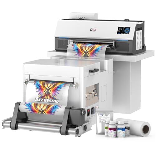 DXZ A3 DTF Printer with Shaker Oven, High-Speed with XP600 Printhead, 4.5” LED Multi-Function Touch Screen, 13'' Apparel Printer T-Shirt Printing, Auto-Cleaning, White Ink System, 2-Year Ink Included