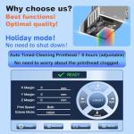 MZK A3 Plus XP600 DTF Printer,Automatic Time Cleaning Maintenance printhead+Ink Anti-Clog Design,2X-Speed Compared to L1800,5" LED Multi-Function Display,Film Cutter,Gift Ink 2 Years